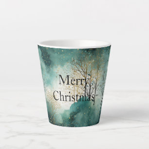 Tasse Latte Noël des arbres verts