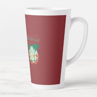 Tasse Latte Noël en juillet Arbre de Noël tropical coloré