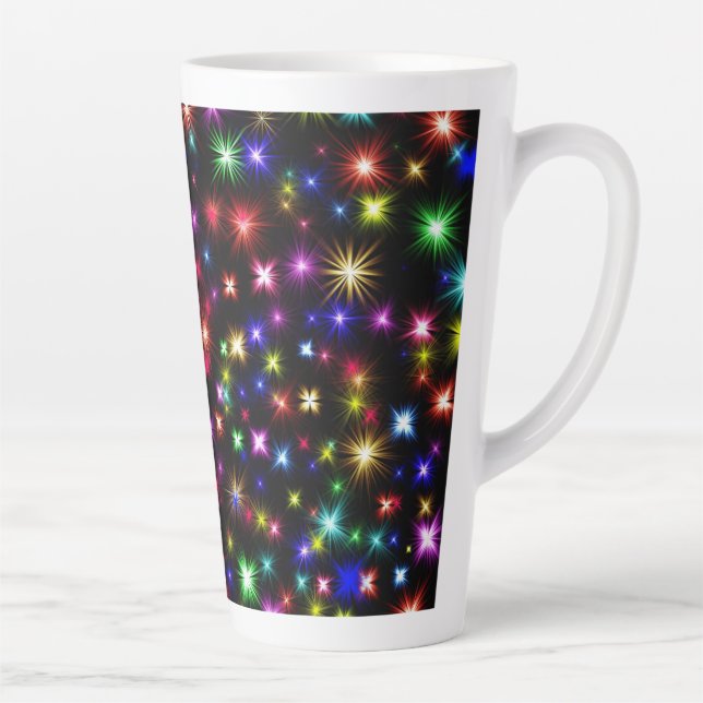 Tasse Latte Noël, Jour de l'An Lumières colorées-27317 (Droite)