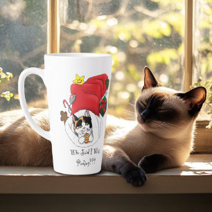 Tasse Latte Noël Stocker mignonne Calico Kitten