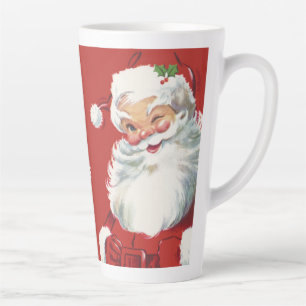 Tasse Latte Noël Vintage, Jolly Winking Père Noël