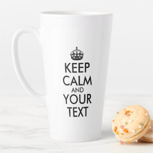 Tasse Latte Noir garder le calme et votre texte