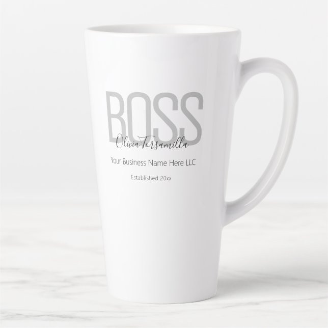 Tasse Latte Nom Black Grey Boss (Droite)