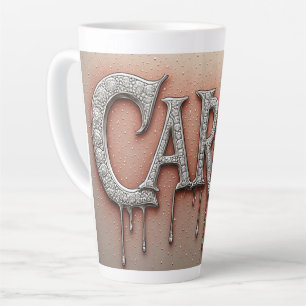 Tasse Latte Nom Carol en or ruisselant