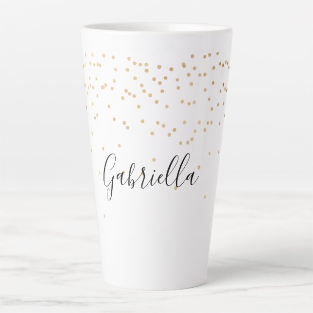 Tasse Latte Nom Confetti Glam Gold (Devant)