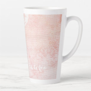 Tasse Latte Nom De Calligraphie Rose Abstrait Dans Le Motif