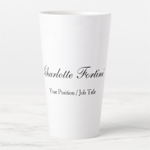 Tasse Latte Nom de script minimaliste d'écriture manuscrite cl