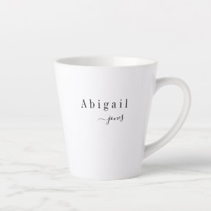 Tasse Latte Nom de script minimaliste élégant Personnalisé