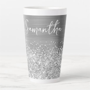 Tasse Latte Nom du glamour argenté
