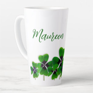 Tasse Latte Nom du trèfle à quatre feuilles irlandais
