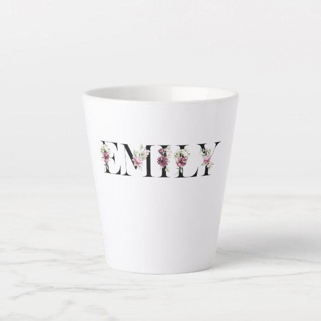 Tasse Latte Nom Emily (Devant)