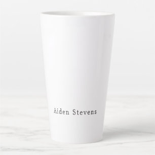 Tasse Latte Nom minimaliste élégant simple noir et blanc