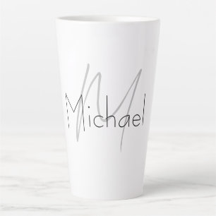 Tasse Latte Nom moderne minimaliste monogramme