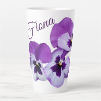 Nom personnalisable Fiona violet fleurs pansy amus