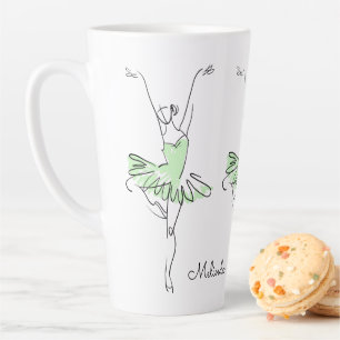 Tasse Latte Nom personnalisé Ballerina