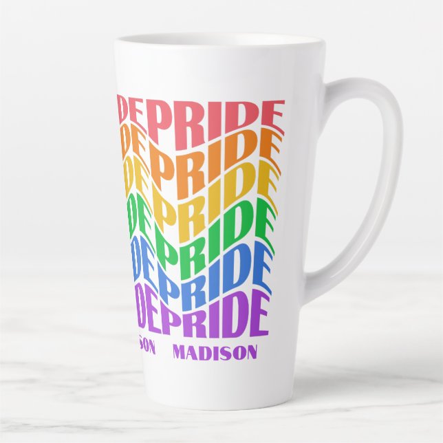 Tasse Latte Nom personnalisé Fierté (Droite)