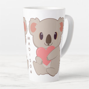 Tasse Latte Nom personnalisé Love Koala