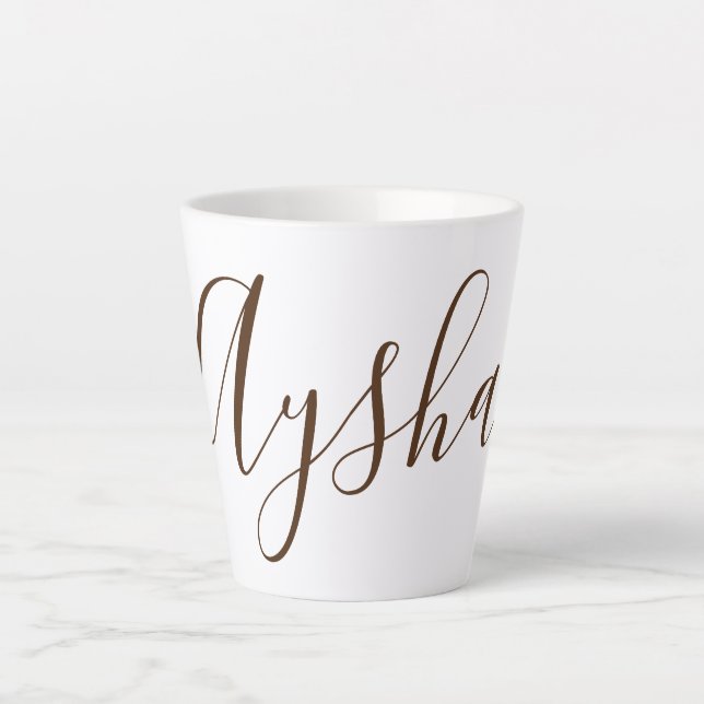 Tasse Latte Nom personnalisé personnalisé (Devant)