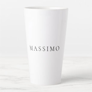 Tasse Latte Nom personnel décoration chic simple noir blanc