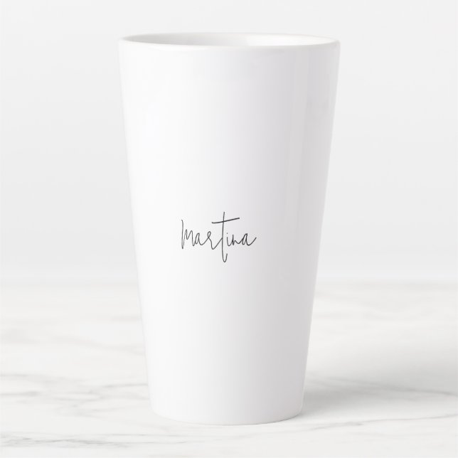 Tasse Latte Nom propre Unique Élégant Plain Simple Calligraphi (Devant)
