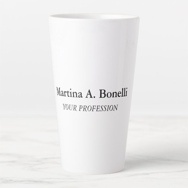 Tasse Latte Nom propre Unique Élégant Plain Simple Spécial (Devant)