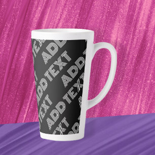Tasse Latte Nom rétro-moderne gras ou Motif Word