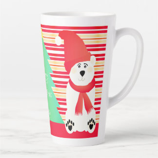 Tasse Latte Nom Typographie Avec Ours Polaires