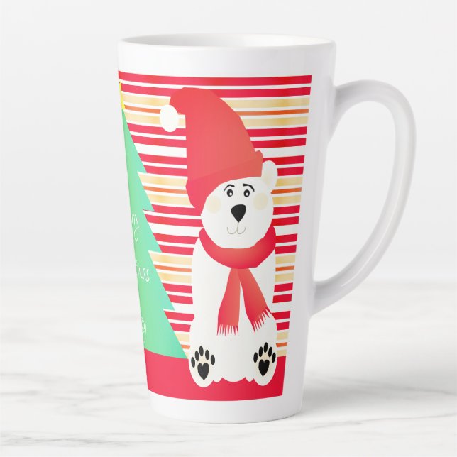 Tasse Latte Nom Typographie Avec Ours Polaires (Droite)