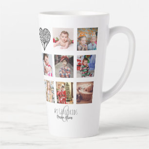 Tasse Latte NONNA 8 x Collage photo Petits-enfants arbre généa