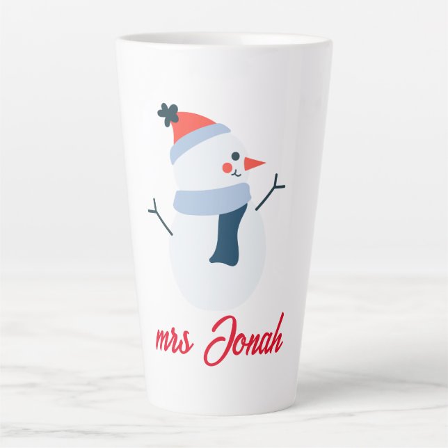 Tasse Latte Notre premier Noël en tant que M. et Mme Newlywa (Devant)