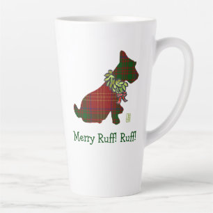 Tasse Latte Nous Scottie Chien Droite Merry Ruff ! Ruff !