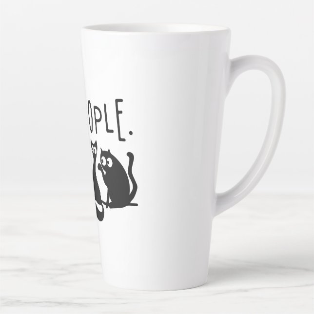 Tasse Latte Nouveaux gens drôle Meowny Chats Noirs (Droite)