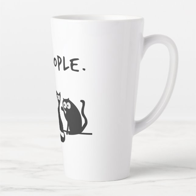 Tasse Latte Nouveaux gens drôle Meowny Chats Noirs (Droite)