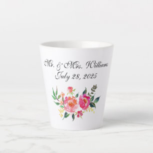 Tasse Latte Nouveaux mariés personnalisés