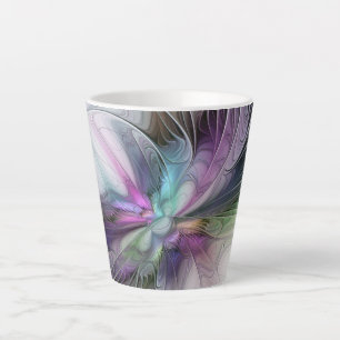 Tasse Latte Nouvelle vie, Colorful Abstrait Fractal Art Imagin