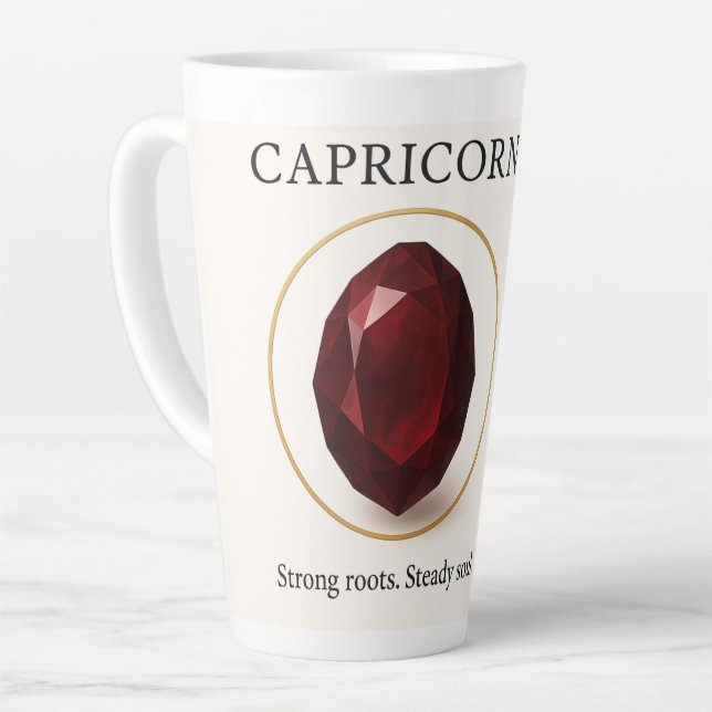 Tasse Latte novembre Birthstone - Citrine Crystal for Joy et (Angle gauche)