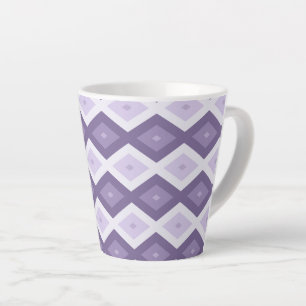 Tasse Latte Nuances de lavande motif diamant