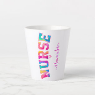 Tasse Latte "Nurse" en Elegant Rainbow Colors   Vibrant &
