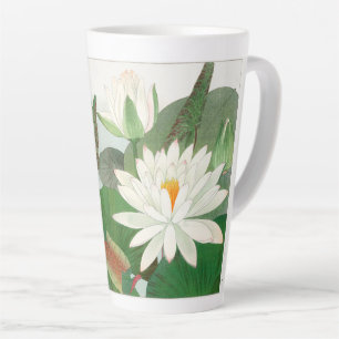 Tasse Latte Nymphaea lotus, gravure sur bois japonaise, 1917