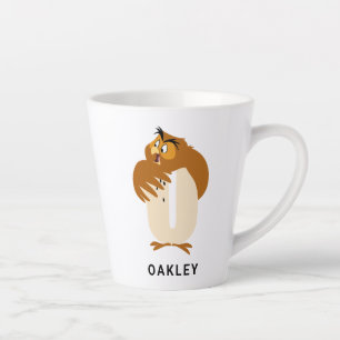 Tasse Latte O est pour Owl  Ajouter votre nom