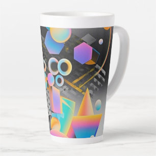 Tasse Latte OEuvre d'art abstraite dynamique et fantaisiste gé