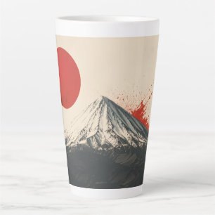 Tasse Latte Œuvre d'art murale minimaliste du mont Damavand – 