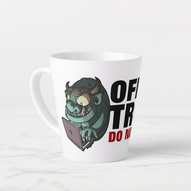 Tasse Latte Office Troll Ne Pas Se Nourrir ! Caricature Troll  (Angle gauche)