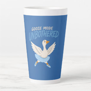 Tasse Latte Oie drôle en mode indifférent en tenue de ballet