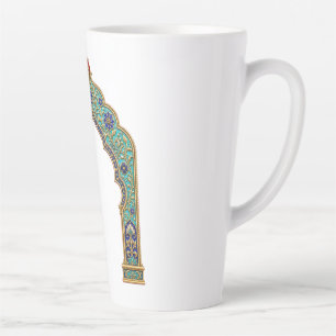 Tasse Latte Oiseau Bijou Turquoise   Inspiré de la Perse 