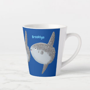 Tasse Latte Oiseau de mer mola mola mignonne caricature