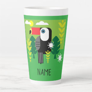 Tasse Latte Oiseau tropical du Toucan