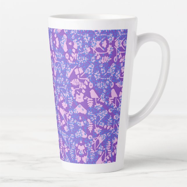 Tasse Latte Oiseaux Et Fleurs (Droite)