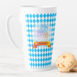 Tasse Latte OKTOBERFEST festival de bière drapeau bleu bavaroi