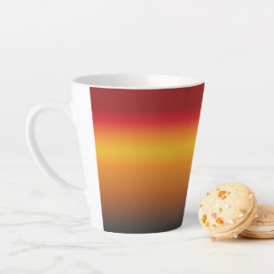 Tasse Latte Ombre jaune rouge orange rouge vibrant du coucher 